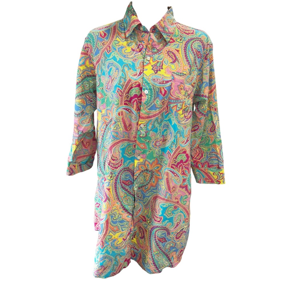Vibrant Paisley Button-Front Women's Shirt - Multi